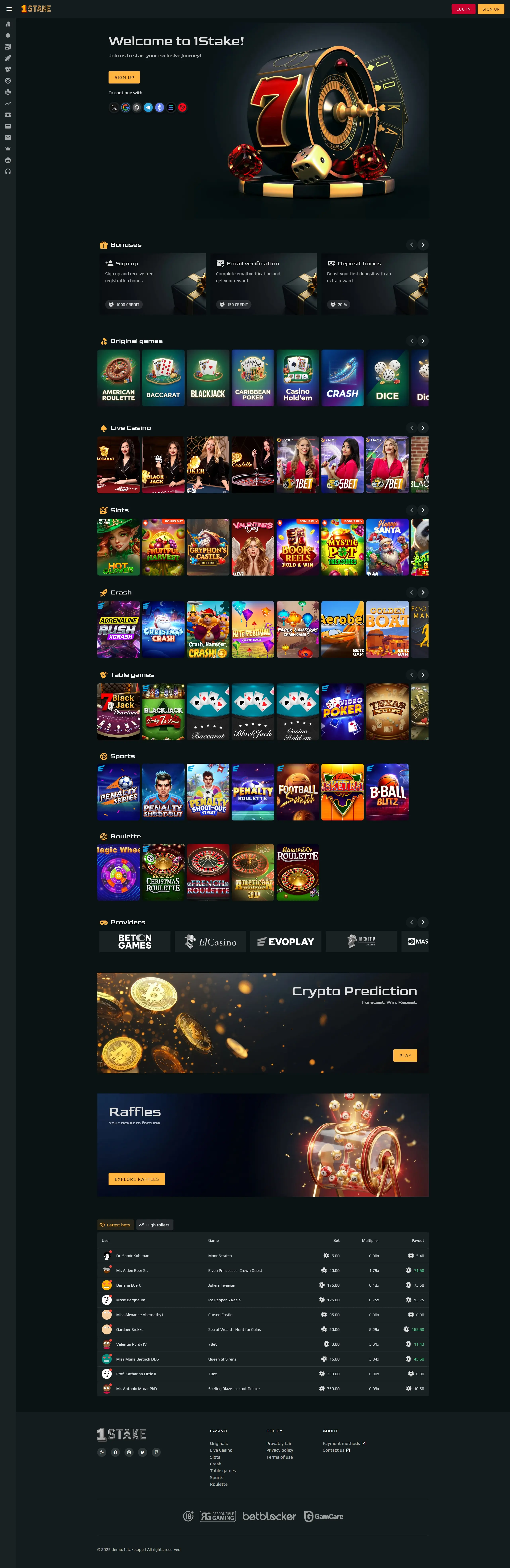 1Stake iGaming Platform | Online Casino Software Provider | Blackjack, Roulette, Poker and more