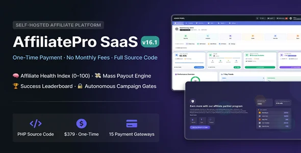 Affiliate Pro SaaS – Affiliate & Vendor System + Mobile App, AI, Telegram Web Plans