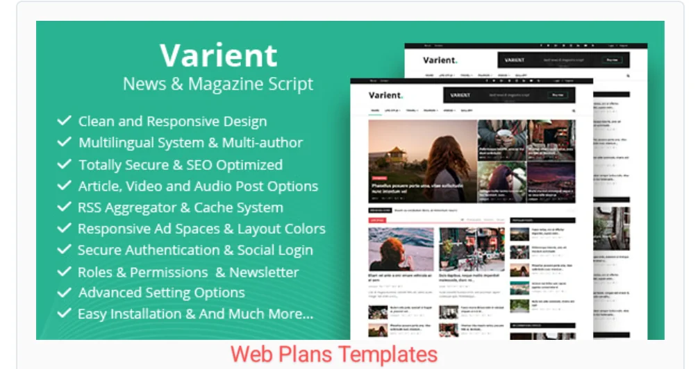 Varient - News & Magazine Script v2.4.3 NULLED